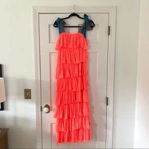 Pitusa Bow Tiered Dress Vacation Beach Sz P